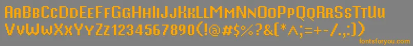 フォントMisterPixel16PtSmallCaps – オレンジの文字は灰色の背景にあります。