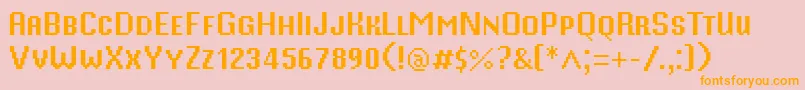 MisterPixel16PtSmallCaps Font – Orange Fonts on Pink Background