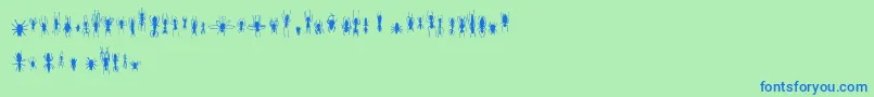 FeWinBugs Font – Blue Fonts on Green Background