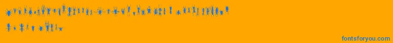 FeWinBugs Font – Blue Fonts on Orange Background