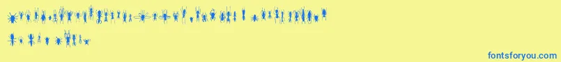 FeWinBugs Font – Blue Fonts on Yellow Background