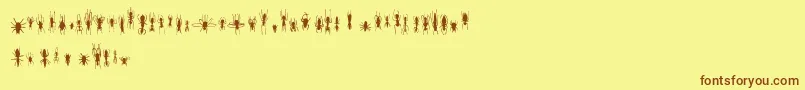 FeWinBugs Font – Brown Fonts on Yellow Background