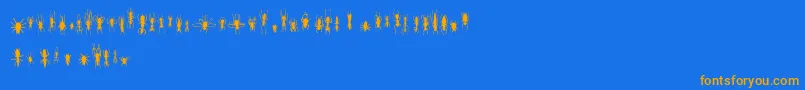 FeWinBugs Font – Orange Fonts on Blue Background