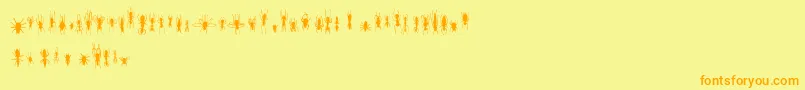 FeWinBugs Font – Orange Fonts on Yellow Background