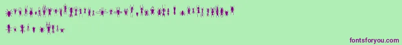 Czcionka FeWinBugs – fioletowe czcionki na zielonym tle