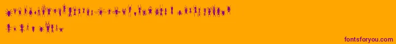 FeWinBugs Font – Purple Fonts on Orange Background