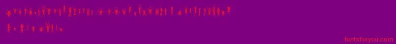 FeWinBugs-Schriftart – Rote Schriften auf violettem Hintergrund