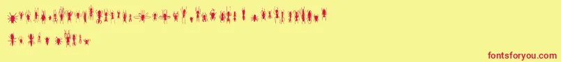 FeWinBugs-Schriftart – Rote Schriften auf gelbem Hintergrund