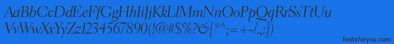 フォントElectraltstdCursivedisplay – 黒い文字の青い背景