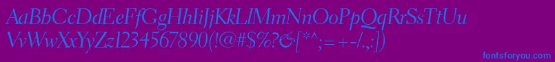 ElectraltstdCursivedisplay-Schriftart – Blaue Schriften auf violettem Hintergrund
