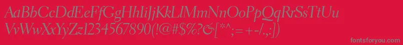 ElectraltstdCursivedisplay Font – Gray Fonts on Red Background