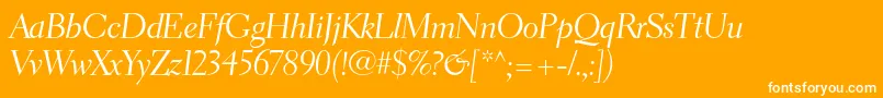 ElectraltstdCursivedisplay-Schriftart – Weiße Schriften auf orangefarbenem Hintergrund