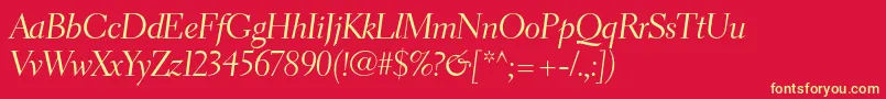 ElectraltstdCursivedisplay Font – Yellow Fonts on Red Background