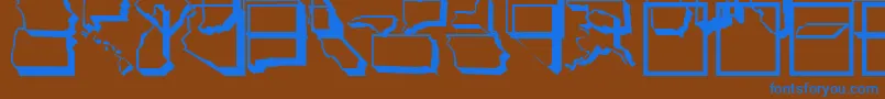 UnitedStatesNormal Font – Blue Fonts on Brown Background