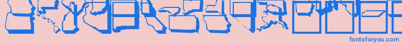Fonte UnitedStatesNormal – fontes azuis em um fundo rosa