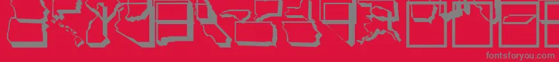 フォントUnitedStatesNormal – 赤い背景に灰色の文字