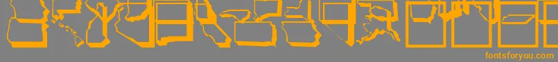 UnitedStatesNormal-Schriftart – Orangefarbene Schriften auf grauem Hintergrund