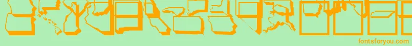 Шрифт UnitedStatesNormal – оранжевые шрифты на зелёном фоне