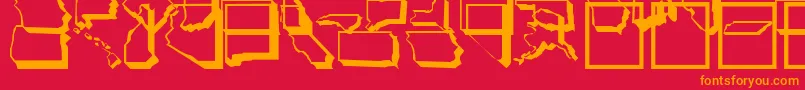UnitedStatesNormal Font – Orange Fonts on Red Background