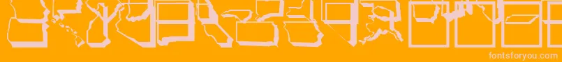 Fonte UnitedStatesNormal – fontes rosa em um fundo laranja