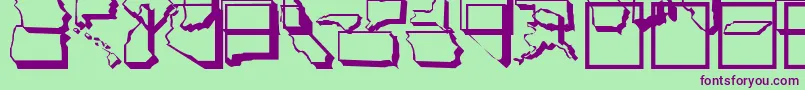 UnitedStatesNormal Font – Purple Fonts on Green Background