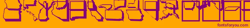 UnitedStatesNormal-Schriftart – Violette Schriften auf orangefarbenem Hintergrund