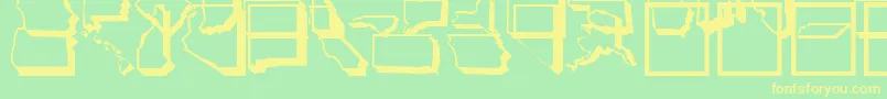 UnitedStatesNormal Font – Yellow Fonts on Green Background