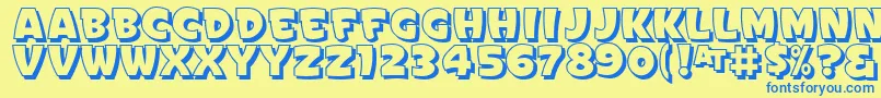 SignPaintersGothicShadedJl Font – Blue Fonts on Yellow Background