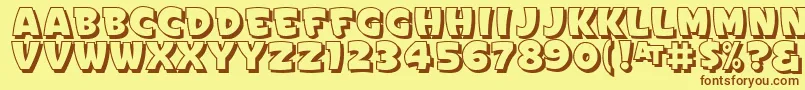 SignPaintersGothicShadedJl Font – Brown Fonts on Yellow Background