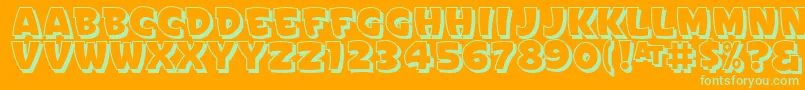 SignPaintersGothicShadedJl Font – Green Fonts on Orange Background