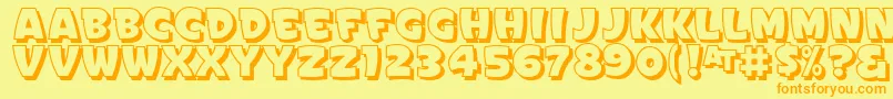 SignPaintersGothicShadedJl Font – Orange Fonts on Yellow Background