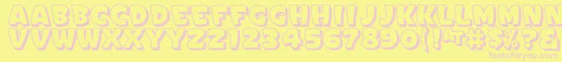 SignPaintersGothicShadedJl Font – Pink Fonts on Yellow Background