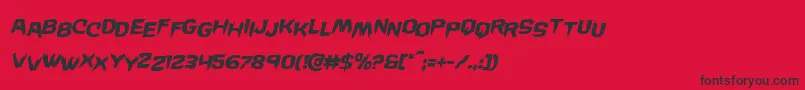 Шрифт Wickermanstagital – чёрные шрифты на красном фоне