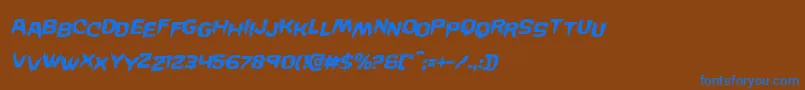 Wickermanstagital Font – Blue Fonts on Brown Background