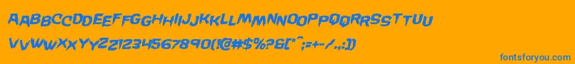 Wickermanstagital Font – Blue Fonts on Orange Background