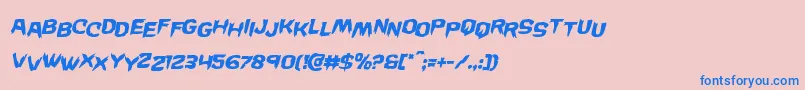 Wickermanstagital Font – Blue Fonts on Pink Background