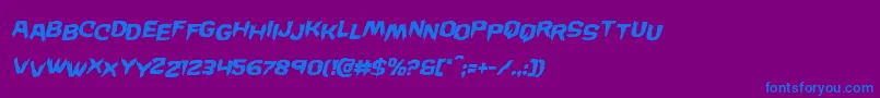 Wickermanstagital Font – Blue Fonts on Purple Background