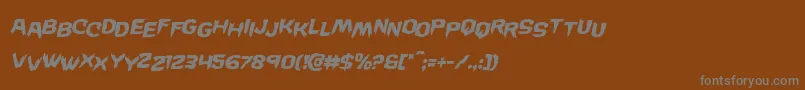フォントWickermanstagital – 茶色の背景に灰色の文字