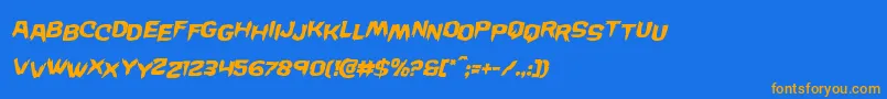 Wickermanstagital Font – Orange Fonts on Blue Background