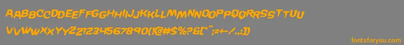 フォントWickermanstagital – オレンジの文字は灰色の背景にあります。
