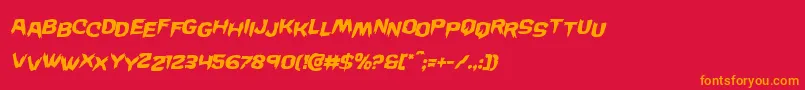 Wickermanstagital Font – Orange Fonts on Red Background