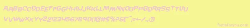 Wickermanstagital Font – Pink Fonts on Yellow Background