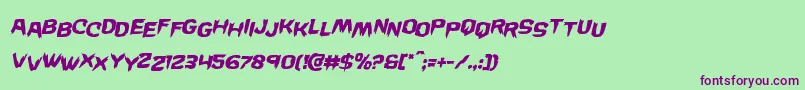 Wickermanstagital Font – Purple Fonts on Green Background