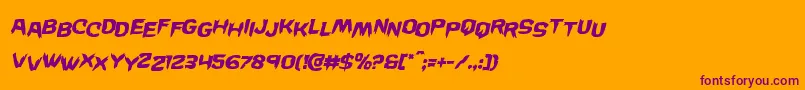 Wickermanstagital Font – Purple Fonts on Orange Background