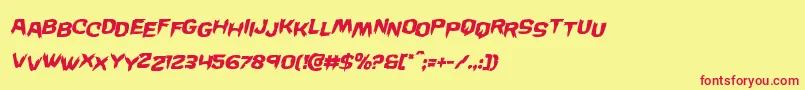 Wickermanstagital Font – Red Fonts on Yellow Background