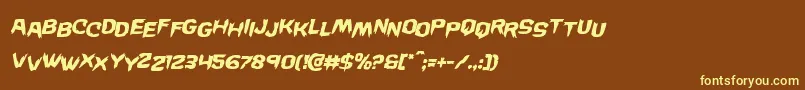 Wickermanstagital Font – Yellow Fonts on Brown Background