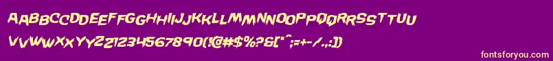 Wickermanstagital Font – Yellow Fonts on Purple Background