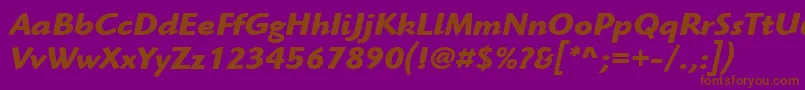 ItcHighlanderLtBoldItalic Font – Brown Fonts on Purple Background