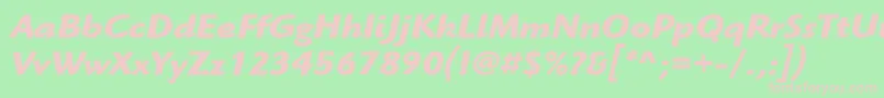 Police ItcHighlanderLtBoldItalic – polices roses sur fond vert