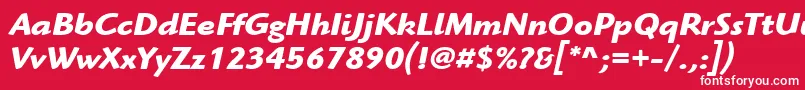 ItcHighlanderLtBoldItalic Font – White Fonts on Red Background